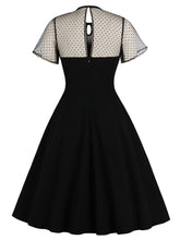 Load image into Gallery viewer, With Pocket Semi-Sheer A Line Black 50S Dress