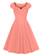 Load image into Gallery viewer, Red Sweet Heart Collar 1950S Swing Vintage Dress