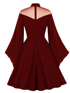 Halloween Semi-Sheer LongSleeve 1950S Vintage Dress