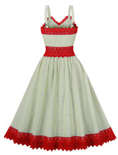 Load image into Gallery viewer, 1950S Spaghetti Strap Vintage Dress With Red Lace