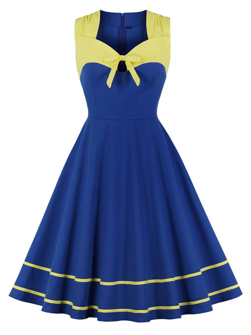 Bow 1950s Vintage Swing Dress