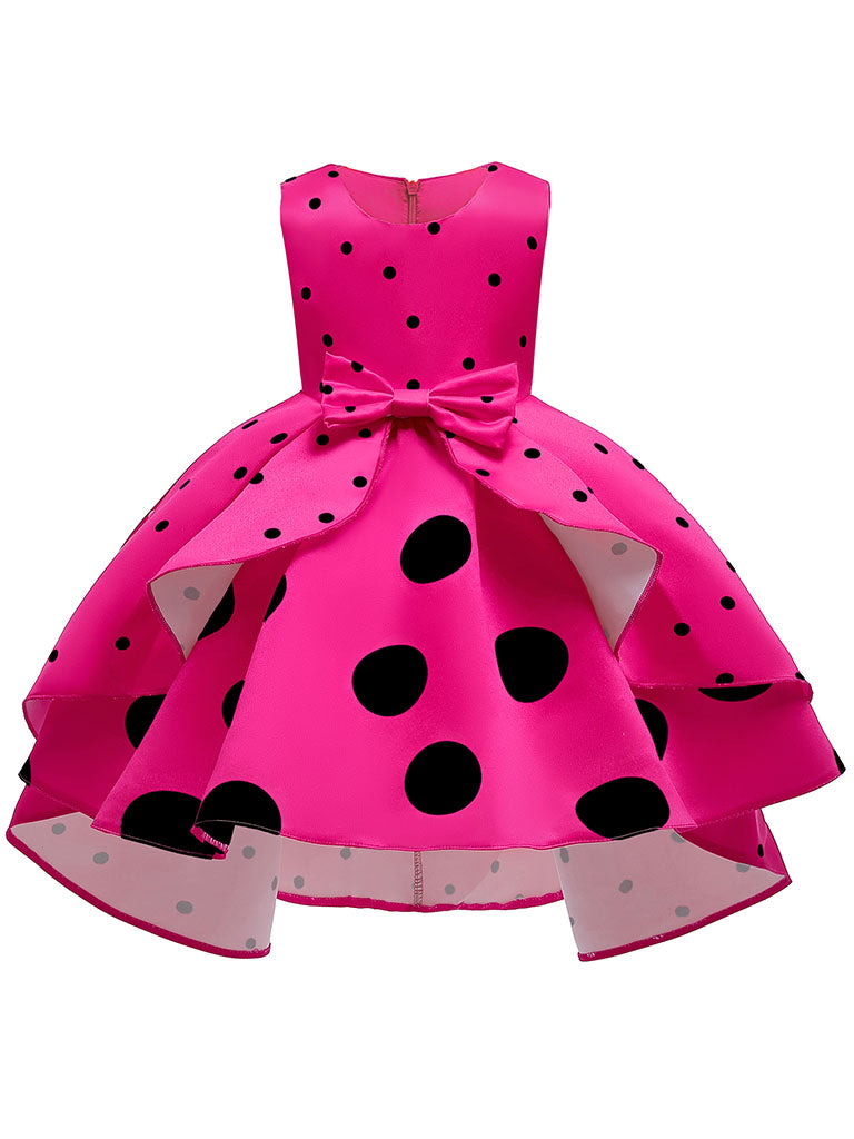 Kids Little Girls' Dress Princess Polka Dots  Birthday Christening Dress