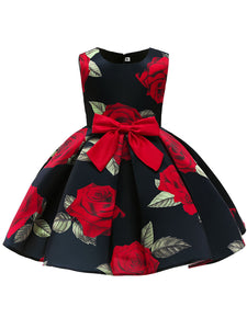 Kids Little Girls' Dress Princess Rose Sleeveless Birthday Christening Dress