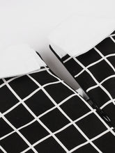 Load image into Gallery viewer, Black Plaid PeterPan Collar Short Sleeve High Waist Vintage Cotton 1950S Dress