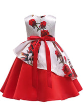 Load image into Gallery viewer, Kids Little Girls&#39; Dress Floral Print Birthday Christening Dress