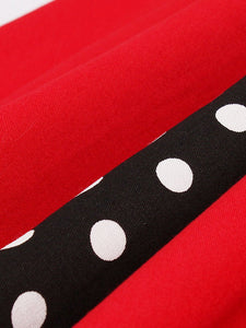 Polka Dot Square Neck Slim Fit Vintage Dress