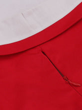 Load image into Gallery viewer, Lapel Collar Red And White Contrast Trim Vinatge Dress