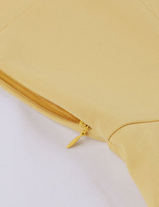 Yellow Ruffles Butterfly Sleeve 1950S Vintage Dress