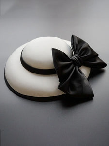 Big Sweet Bow Satin Vintage Audrey Hepburn Same Style 1950S Hat