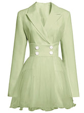 Load image into Gallery viewer, Green Long Sleeve Tulle 1950S Vintage Blazer Dress Suit