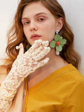 Load image into Gallery viewer, Sweet Green Floral Vintage Oversized Holiday Earrings