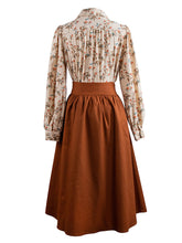 Load image into Gallery viewer, Orange Long Sleeve Blouse And Skirt Vintage Set 1950S Dress