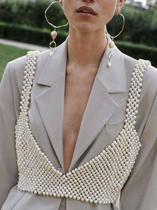 Vintage Pearl BodyChain Vest Top for Women