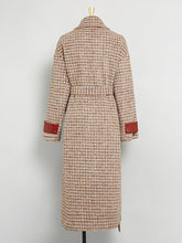 Load image into Gallery viewer, Brown Plaid Long Sleeve Women&#39;s Winter Coat