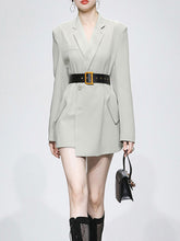 Load image into Gallery viewer, Grey Bowknot Long Sleeve 1950S Vintage Blazer
