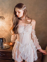 Load image into Gallery viewer, Sweet Lace Cold Shoulder Ruffles Swimsuit With Butterfly Vintage One Piece Swimwear