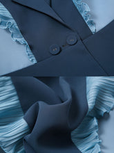 Load image into Gallery viewer, 2PS Dark Blue Wasp Waist Coat And Pant 1960S Vintage Suit