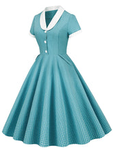 Load image into Gallery viewer, Plaid Tuxedo Collar 1950S Vintage Dress With Pockets
