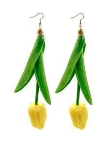 Women's Tulip Flower Long Simulation Flower Holiday Earrings