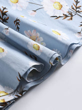 Load image into Gallery viewer, Baby Blue Daisy Turn-Down Collar 1950S Dress With Belt