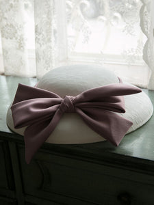 Sweet Bow Satin Vintage Audrey Hepburn Same Style Embroidered 1950S Hat