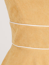 Load image into Gallery viewer, Light Yellow Corduroy Sleeveless 1950S Vinatge Dress With Pockets