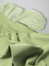 Load image into Gallery viewer, Avocado Green Puff Sleeve 1950S Vintage Dress