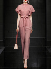 Load image into Gallery viewer, Pink Ruffles 1950S Vintage Jumpsuit With Belt