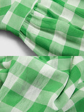 Load image into Gallery viewer, Vintage Green And White V Neck Maxi Dress