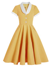 Load image into Gallery viewer, Tuxedo Collar 1950S Dress With Pockets