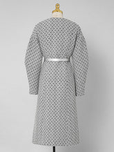 Load image into Gallery viewer, Light Grey V Neck Polka Dot Woolen Coat