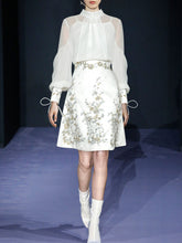 Load image into Gallery viewer, Embroidered Long Sleeve Blouse And Skirt Vintage Set 1950S Dress