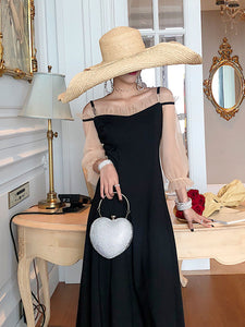 Ballet Cold Shoulder Vintage Little Black Dress