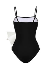 Load image into Gallery viewer, Black Retro Strap One Piece With Big Bowknot Swimsuit