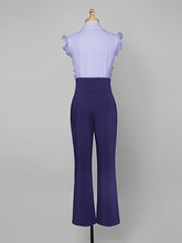 Load image into Gallery viewer, 2PS Purple Ruffles Sleeveless 1950S Vintage Pant Set