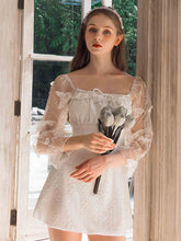 Load image into Gallery viewer, White Beach Wedding Swimsuit Lace Long Sleeve Swimsuit With Butterfly Vintage One Piece Swimwear