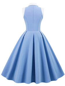 Light Blue Cinderella Style 1950S Dress With Pockets