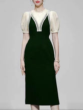 Load image into Gallery viewer, White 1950S Vintage Lace Puff Sleeve Bodycon Dress