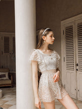 Load image into Gallery viewer, Fairy Style Sequins Lace Flowers Ruffles Vintage One Piece Swimwear Bathing Suit
