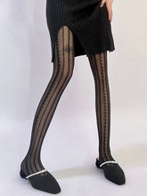Load image into Gallery viewer, Solid Color Black Lace Sheer Thigh High Stockings