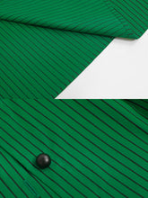 Load image into Gallery viewer, Green And Black Stripe Long Sleeve 1950S Halloween Vintage Dress