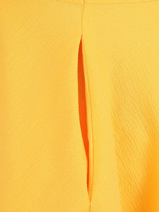 Yellow Cut Out Sleeveless 1950S Vinatge Dress With Pockets