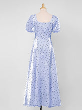 Load image into Gallery viewer, Apricot Polka Dots Puff Sleeve Vintage Style 1950S Dress