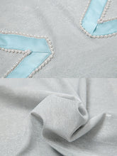Load image into Gallery viewer, Baby Blue Sweet Heart Collar Puff Sleeve Pearl 50S Vintage Swing Dress
