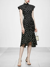 Load image into Gallery viewer, Black Polka Dots Butterfly Sleeve 1940S Vintage Dress