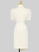 Load image into Gallery viewer, Apricot Lace Puff Short Sleeve Blazer Bud Dress