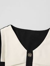 Load image into Gallery viewer, Black Dress With White Bow Collar Vintage 1950S Hepburn Style Outfits Vintage Dress