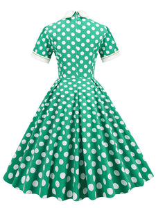 Polka Dots Peter Pan Collar 1950S Dress With Pockets