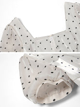 Load image into Gallery viewer, Apricot Polka Dots Puff Sleeve Vintage Style 1950S Dress