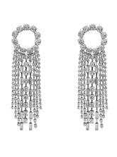 Load image into Gallery viewer, 925 Silver Needle Faux Rhinestone Tassel Long Earrings